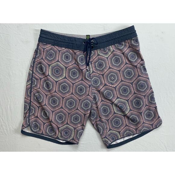 Volcom Lightweight Quick Dry Board Shorts. Pink/Yellow Sunburst. Men's 31, Read - Picture 1 of 6